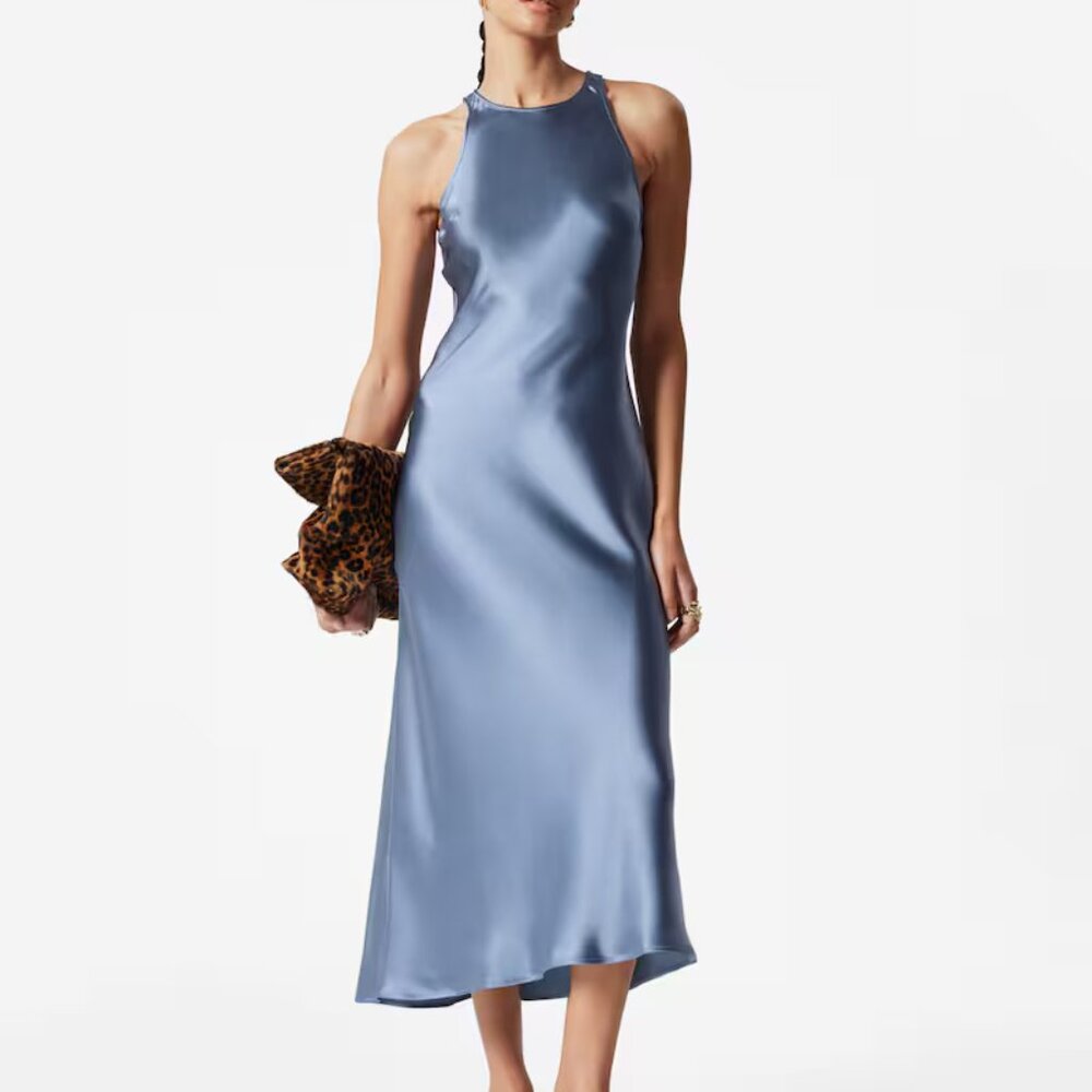 & Other Stories Sleeveless Satin Midi Dress - Bias Cut - (NWT)
